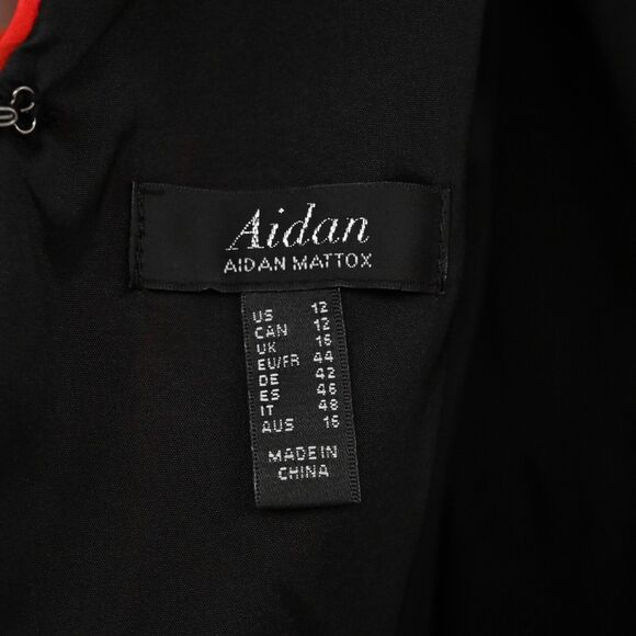 AIDAN MATTOX Dress Womens Size 12 Floral Printed Short Kimono Sleeve VNeck Multi - Picture 8 of 13